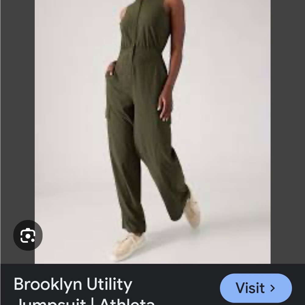 Athleta Green Utility Jumpsuit Relaxed Fit